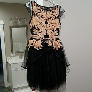 Chicwish black and gold embellished dress